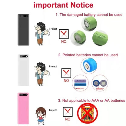 DIY Power Bank 10/8*18650 Battery Holder Battery Box Micro Type C Dual USB Ports Phone Charger 18650 Detachable Powerbank Case