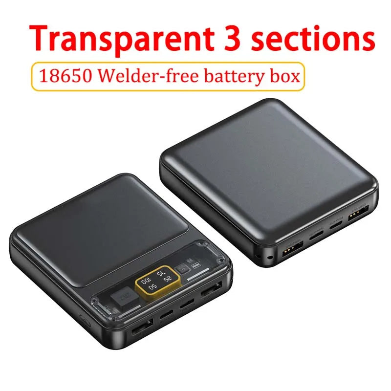 3pcs 18650 Battery DIY Power Bank Case Charge Storage Box Dual USB Type C Android Micro USB Fast For iPhone Xiaomi