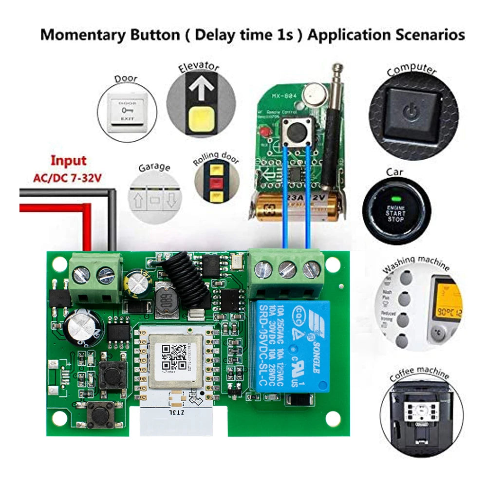 Zigbee Relay Breaker 7-32V 85-250V Switch Module Control Works With Tuya Smart Life App Alexa Google Smartthings Ewelink Hub