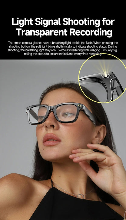 Smart Glasses With 800W Intelligent Translation Al Voice Wake-up Intelligent Q&A Interaction Call Noise Reduction EIS Anti Shake
