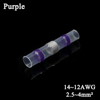 10 ~ 500pcs Solder Seal  Wire Connectors Kit Heat Shrink Butt Crimp Terminals Waterproof Electrical Cable Splice Connector