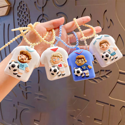 Soccer Jersey Squishy Keychain Stress Relief Toy Car Bag Couple Pendant Slow Rising Soft PVC Keychain