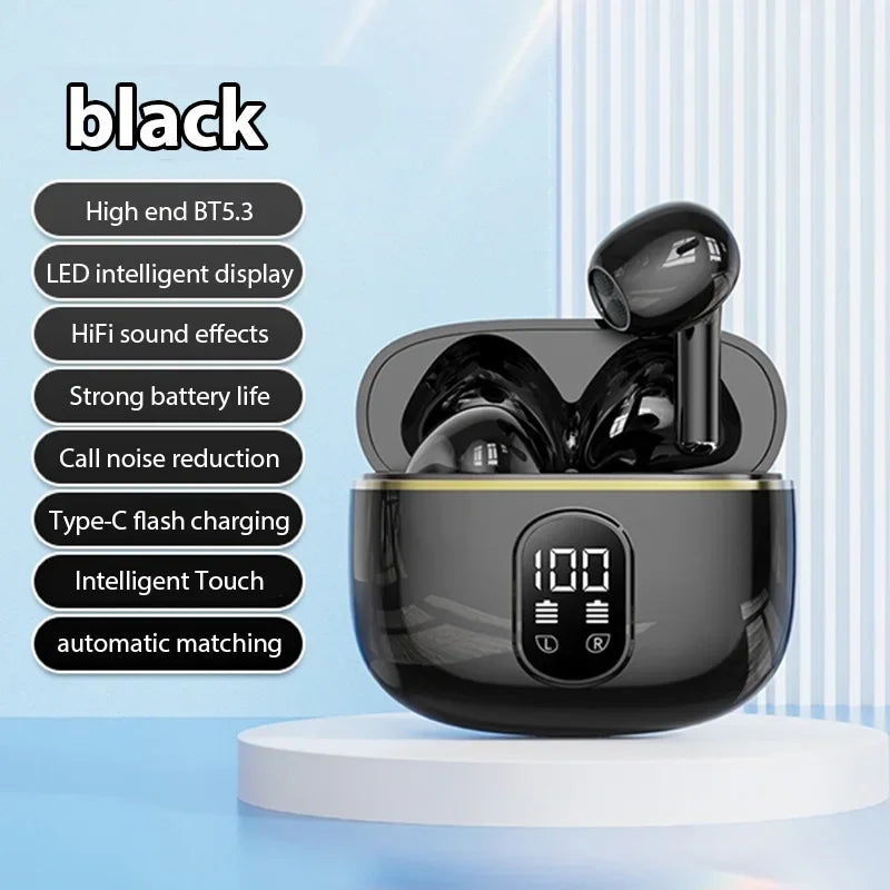 X87 In-Ear Headphones with LED Digital Display HiFi Stereo Earphones Long-lasting Headsets Phones Laptops Widely Compatible