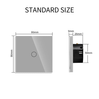 Bingoelec Grey Smart Light Switch and WiFi Wall Socket with Crystal Glass Panel Switches with Sockets Home Improvement