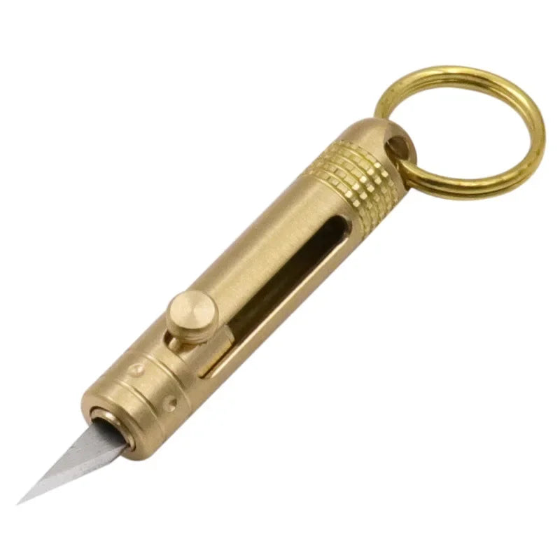 Brass Mini Paper Cutting Knif Self-defense Key Chain Outdoor Portable Knife Portable Removal Express Art Knife