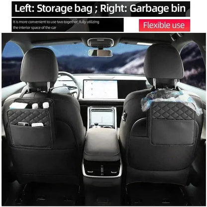 Storage and organization multifunctional car seat storage bag leather car storage bag garbage bag suitable for most car models