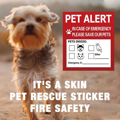 Pet Alert Stickers Static Cling Window Decals Emergency Pets Rescue Sign (4 Pack)  Save My Pets in Case of Emergency Stickers