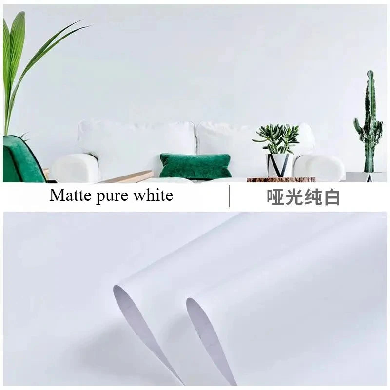 40cm wide vinyl matte decorative contact paper self-adhesive waterproof removable wallpaper for furniture renovation