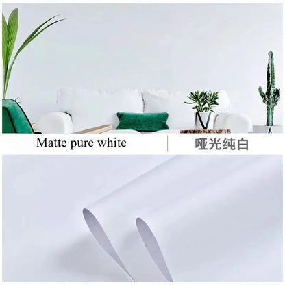 40cm wide vinyl matte decorative contact paper self-adhesive waterproof removable wallpaper for furniture renovation