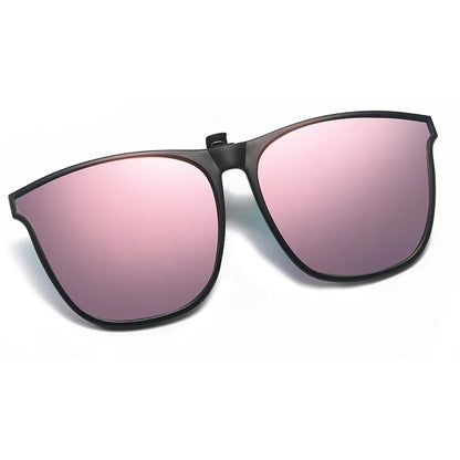 Polarized Clip On Sunglasses Men Car Driver Goggles Night Vision Glasses Anti Glare Vintage Square Glasses