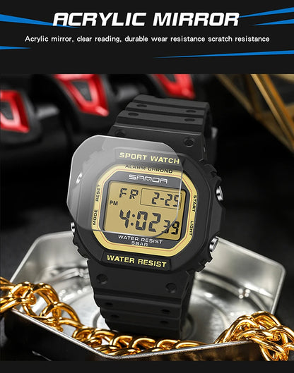 SANDA Fashion Top Brand G Style Digital Men's Watch Luxury Military Sport Waterproof Alarm Stopwatch Clock Men Relogio Masculino