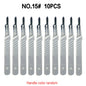Aseptic Disposable 10# Round Head 10 Scalpels, 11 Point Scalpels For Surgical Skin, Laboratory Anatomy, Carving And Craft Hobby