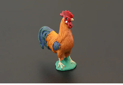 Solid simulation animal model domestic chicken rooster hen chick ornaments home decoration crafts