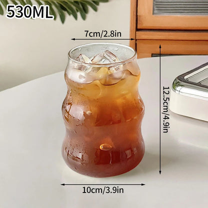 1/6pcs Japanese Glass Cup Milk Coffee Glass Mug Transparent Mug Beer Ins Water Drinking Cup Kitchen Accessory Water Glass Cups