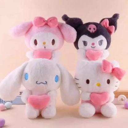 22cm Sanrio Hello Kitty Plush Doll Toy Cartoon Girls Soft Stuffed Animal Kuromi Pillow Doll My Melody Cinnamoroll Doll Gift Toys