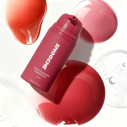 Color Changing Foundation Liquid Moisturizing Face Makeup Base Full Coverage Concealer Cream for Women Flawless Beauty Cosmetics