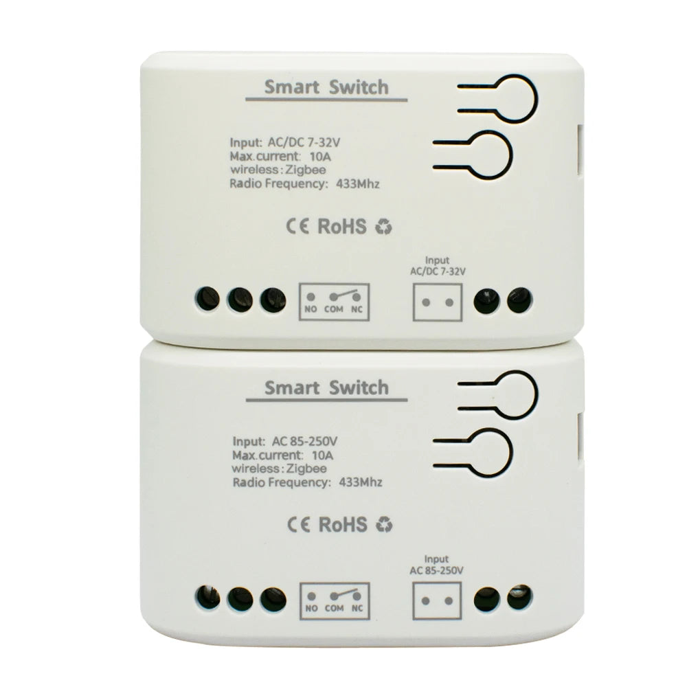 Zigbee 3.0 Tuya 1 Channe Smart Relay Module Smart Life Switch Controller 12V 24V 220V 230V Dry Contact NO NC COM Inching Timer