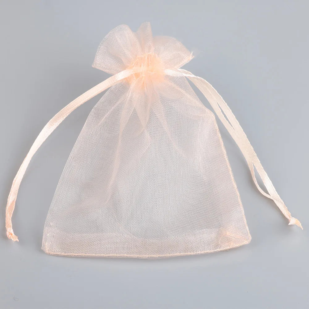 50/100pcs Colorful Organza Gift Bag 5x7 7x9 9x12 10x15 13x18cm Party Wedding Favors Candy Jewelry Packaging Drawstring pouches