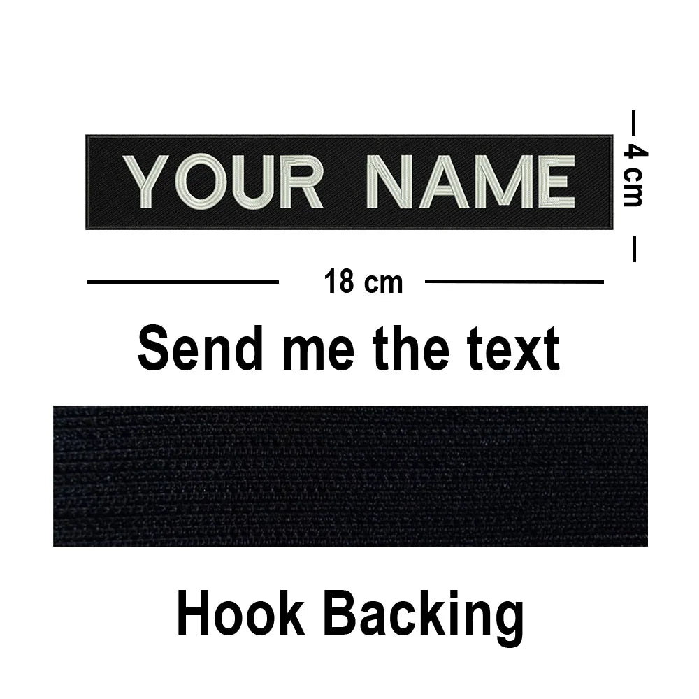 Custom Big Size Patches Personalized Name Embroidered Patch Stripes Badge Emblems Iron On Or Hook Loop Applique For Clothes