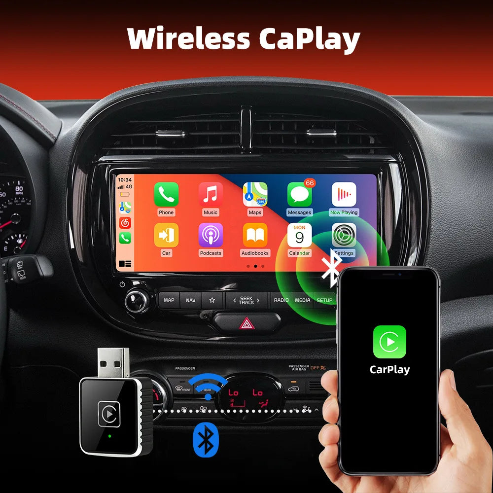 2025 NEW 2 In 1 Wireless Carplay AI Box Android Auto Plug And Play Applicable To Convert Original Car Wired Carplay To Wireless