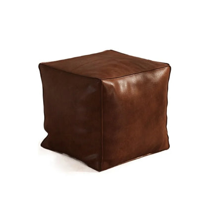 Foot Rest Non-Slip Storage Stool Waterproof Large Capacity PU Leather Ottoman Stackable Square Leather Pouf Tatami 발받침대 스툴
