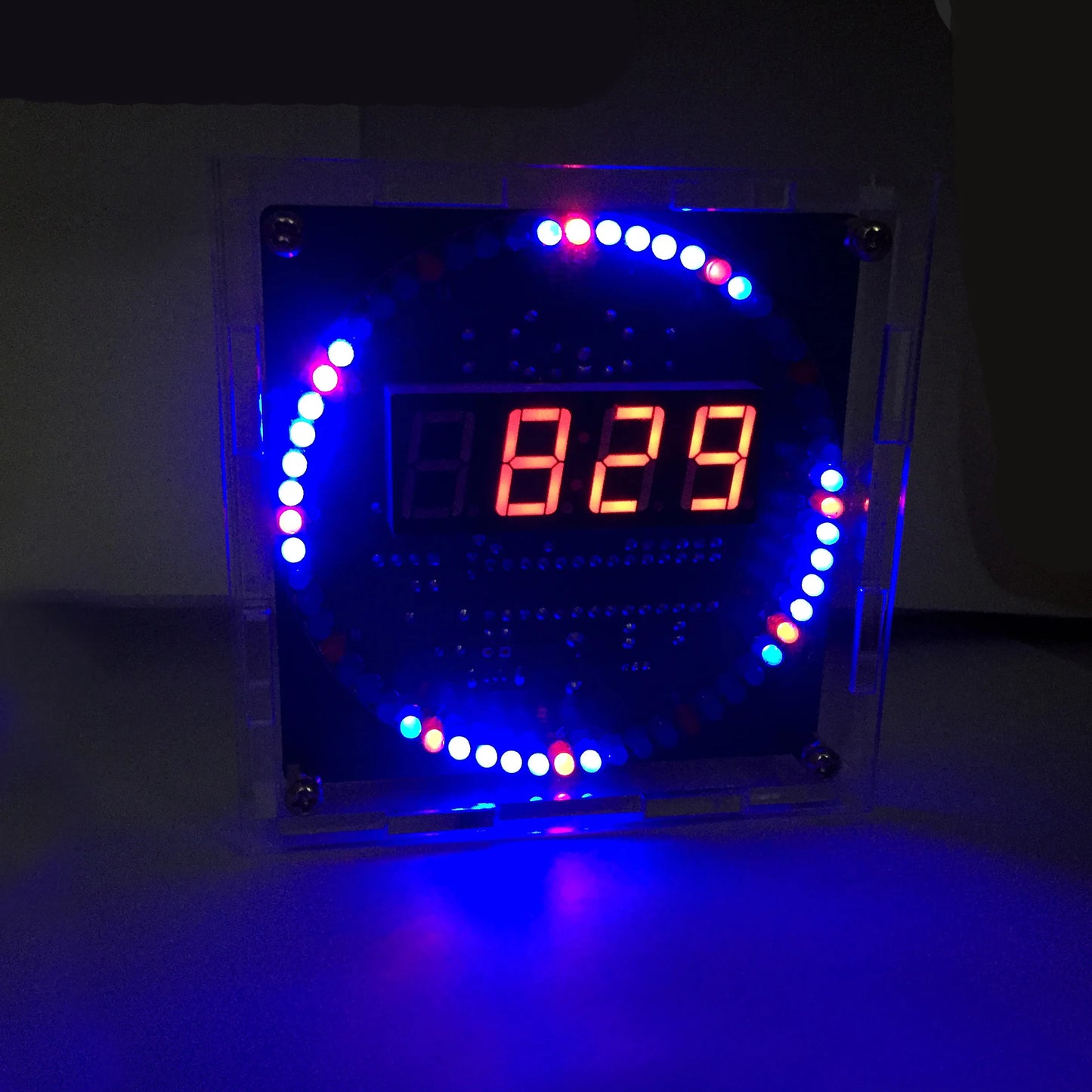 DIY Rotating Digital LED Display Module Alarm Electronic Digital Clock Kit 51 SCM Learning Board 5V DS1302