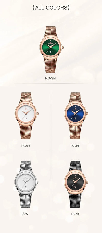 NAVIFORCE Women Watches Fashion Rose Gold Ultra Thin Ladies Watch Luxury Waterproof Quartz WristWatch Woman Relogio Feminino