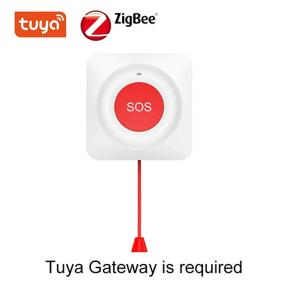Smart Tuya WiFi/Zigbee Emergency SOS Button Wireless Call Button for Elderly and Patients Safety Alert System for Quick Help
