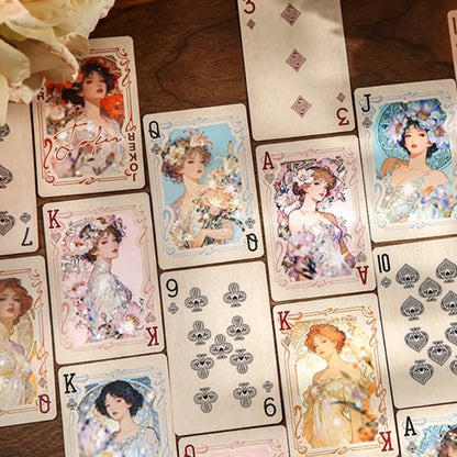 PokerMr. Paper, Retro Printed Poker Set, 54 Cards/Box Vintage Japanese Beauty Printed Poker Special Board Card Game for Friends