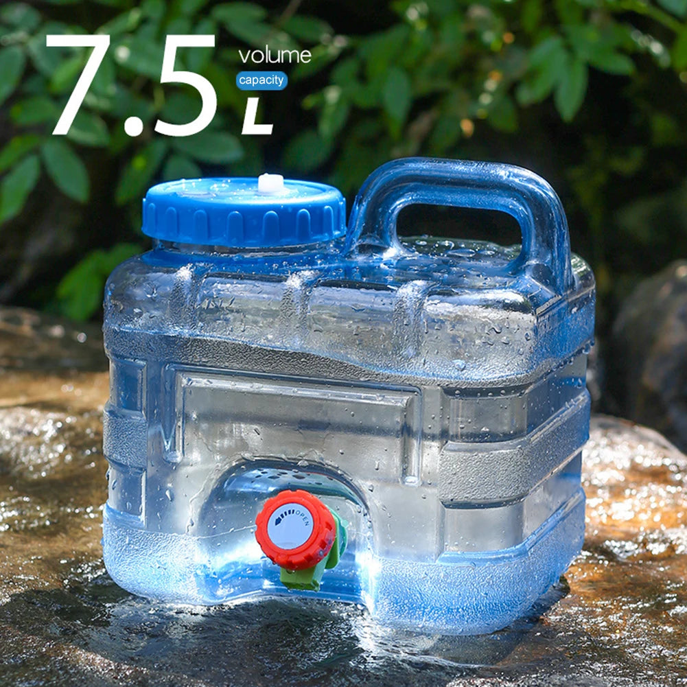 7.5/10/15L Water Carrier Tank Portable Water Storage Tanks Food Grade Large-Capacity with Faucet for Picnic Hiking