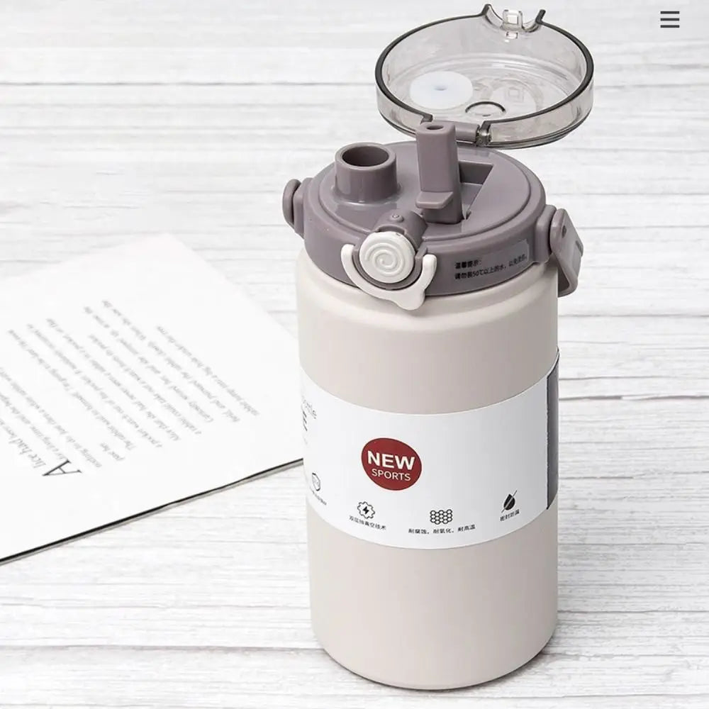 2025 1L Thermo Bottle Stainless Steel Large Capacity Thermo Cup Straw Hand Pot