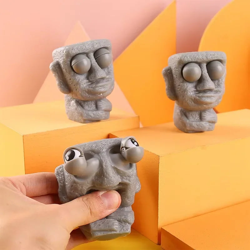 Stone Man Releases Stress Toy Eye Popping Slow Rebound Soft Squeeze Sensory Fidget Toy for Kids Funny Stuff Adult Teen Gifts