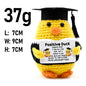 AnimalSeries Positive Energy Cute Duck Crochet Doll Handmade Knitted Decor Ornament with Encouragement Card Mini Desk Decor Gift