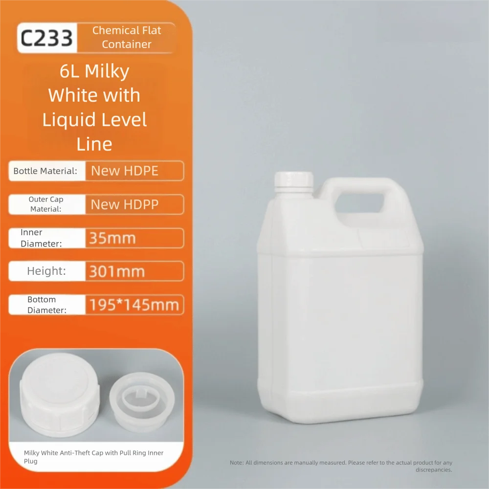 1/2/3/4/5/6/10L Plastic Airtight Bottle with Lid Food Grade HDPE Bucket Sealed Large-Capacity Oil Jerrican Gel Shampoo