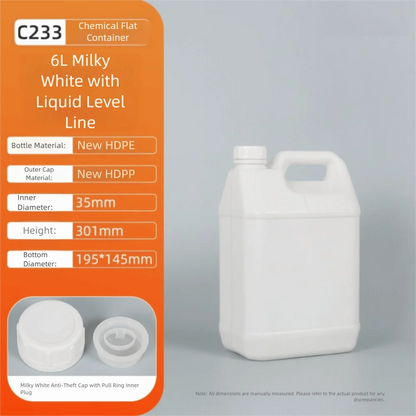 1/2/3/4/5/6/10L Plastic Airtight Bottle with Lid Food Grade HDPE Bucket Sealed Large-Capacity Oil Jerrican Gel Shampoo