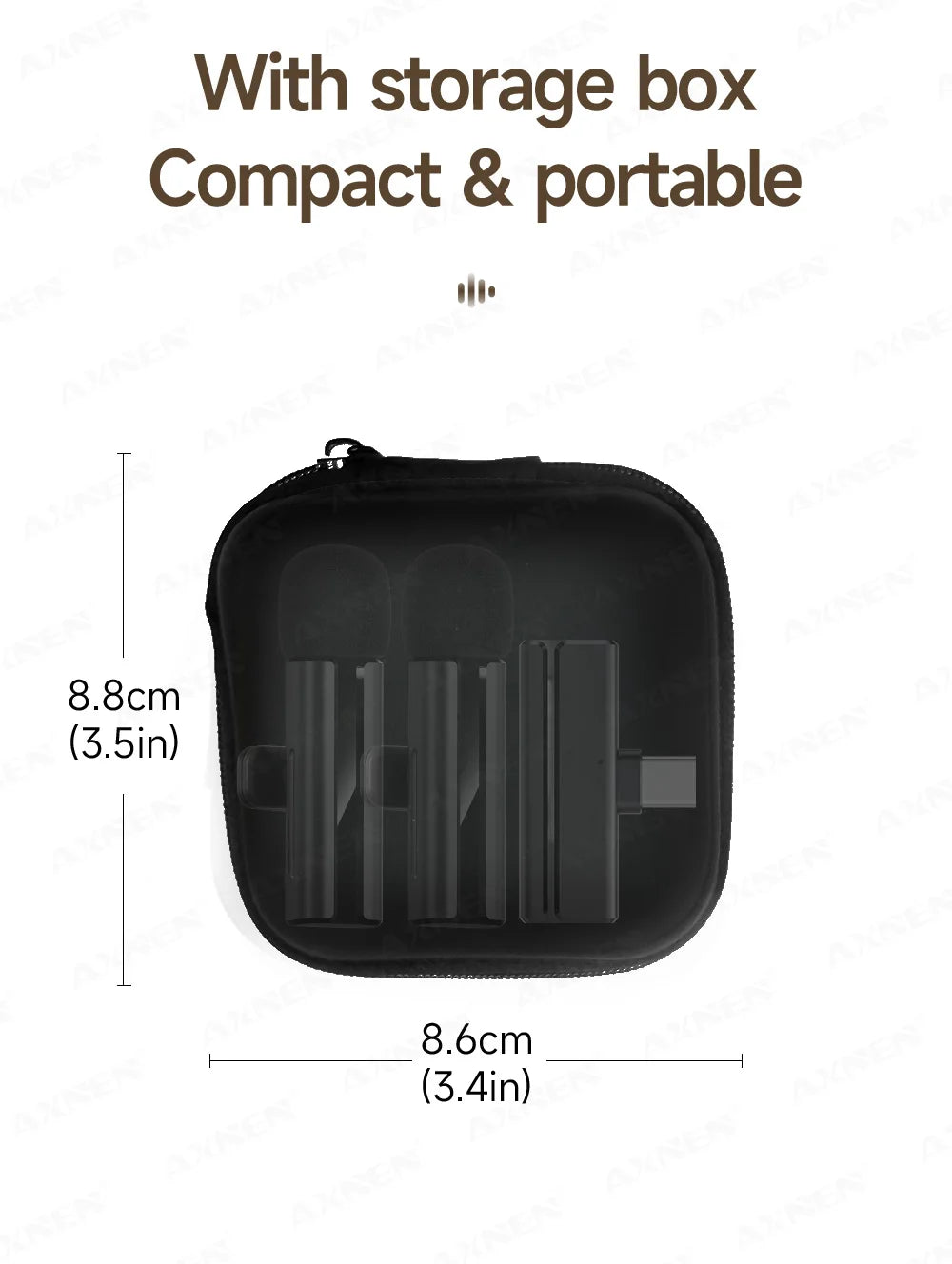 2-in-1 Wireless Lavalier Microphone for iPhone Android, Mini Pro Lapel Mic with Noise Reduction & Pickup for Vlog Live Recording