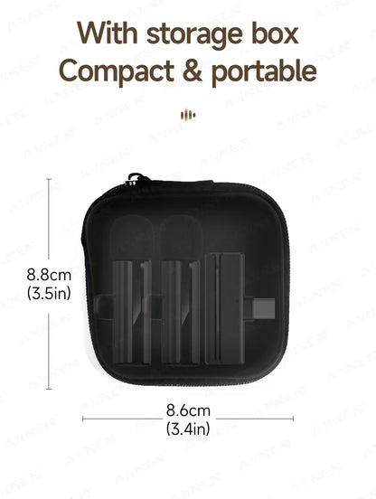 2-in-1 Wireless Lavalier Microphone for iPhone Android, Mini Pro Lapel Mic with Noise Reduction & Pickup for Vlog Live Recording