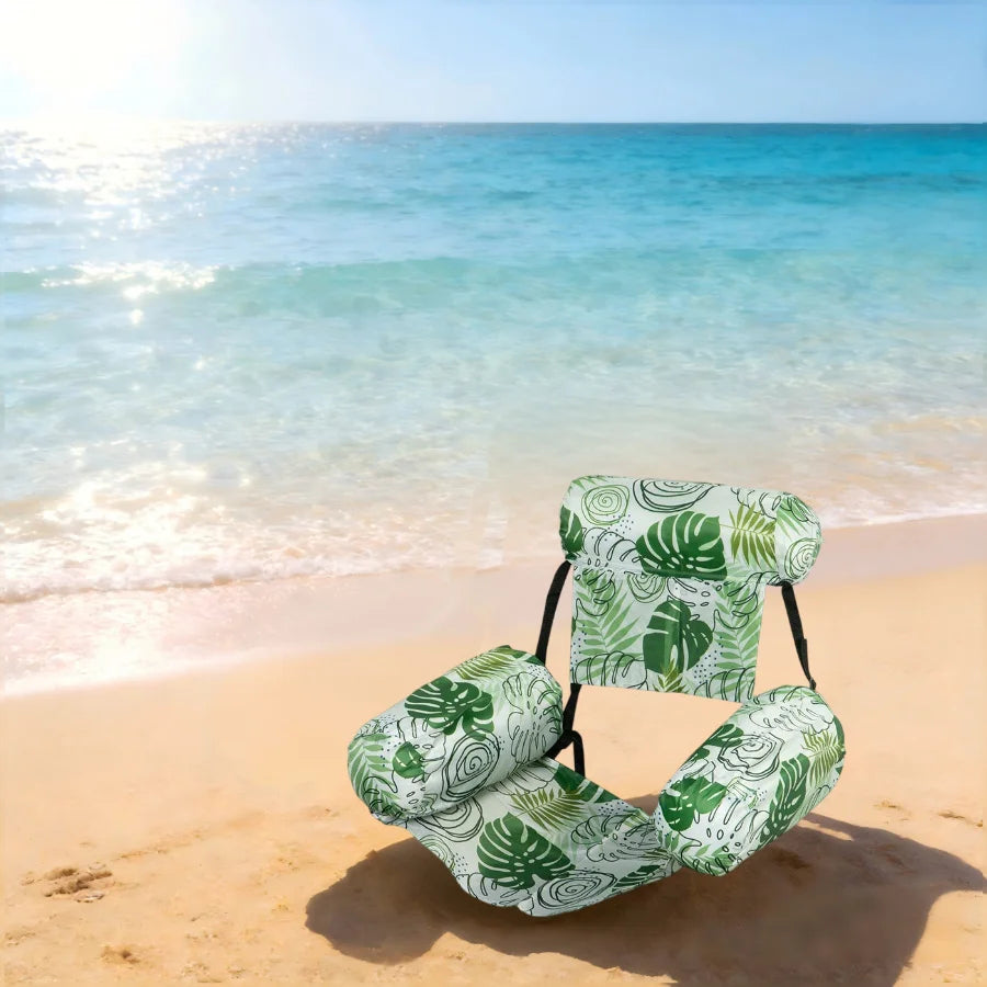Adult Foldable Water Hammock Chair – Inflatable Pool Lounge with Armrests, Portable Float for Sunbathing & Fun
