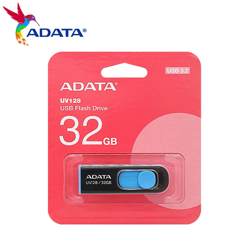 ADATA Original USB Flash Drive 32gb 64gb 128gb 256gb UV128G USB3.2 Pen Drive Memory Stick for Computer and USB-A Device