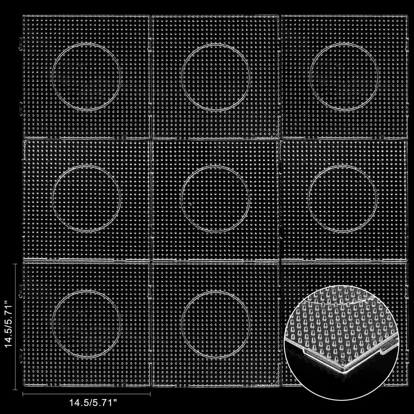 1/4/9pcs 5mm Large Square Fuse Beads Pegboards Plastic Beads Boards with Ironing Paper, Beads Tweezers for Kids Craft Beads