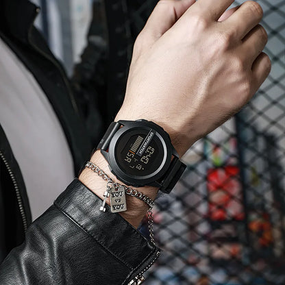 YIKAZE Men Sport LED Watches Top Brand Men Digital Clock Multi-Functional Rubber Man Fitnes Athlete Timekeeping Electronic Watch