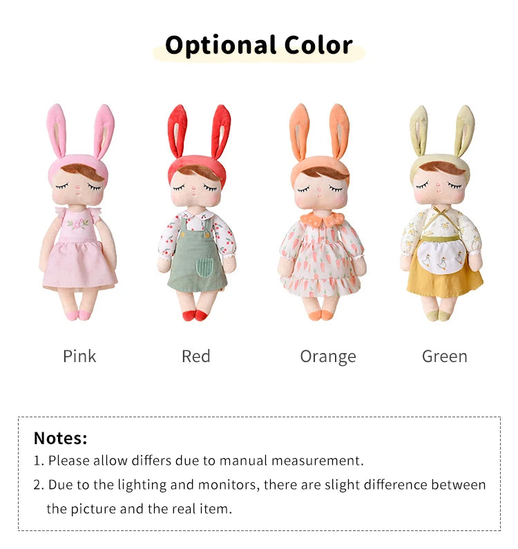 Original Metoo 35cm Angela Pastoral Style Bunny Plushie Doll Child Hug Soft Stuffed Toys For Baby and Kids Birthday Gifts