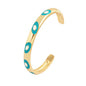 Fashionable Multicolor Gold Plated Gemstone Charm Bangle,Fine Colorful Enamel Open Adjustable Bracelet Jewelry Supply  Q35