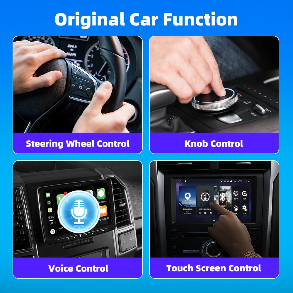 EKIY 2in1 Wired To Wireless CarPlay Dongle Android Auto Adapter Car Intelligent Systems AI Smart Box For Car With Wired CarPlay