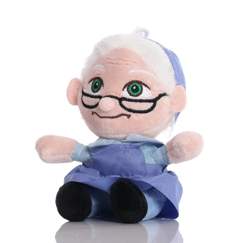 20cm Carl UP Plush Toys Movie UP Character Soft Toy Flying Ring Travel Carl Old Man&Lady Stuffed Peluche for Kids Birthday Gifts