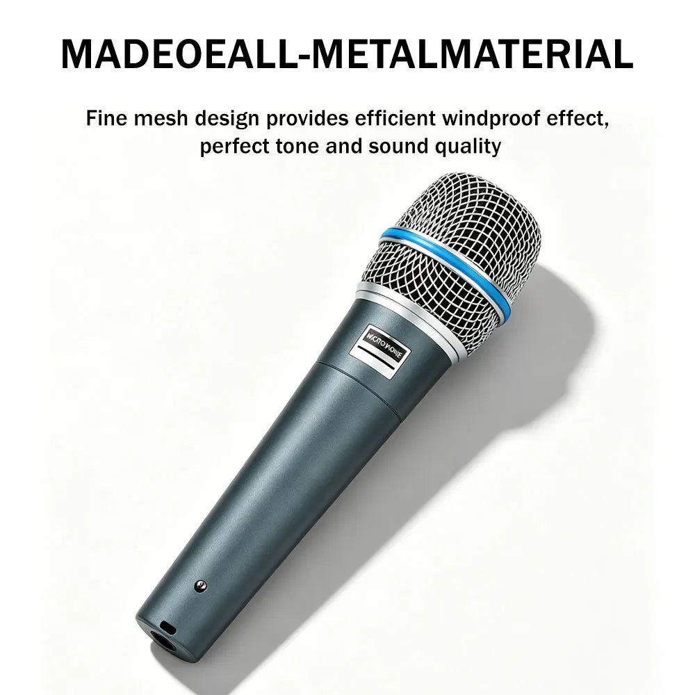 BA Dynamic Heart-Shaped Microphone 57A, Metal Construction, Suitable for Stage Singing, Compatible with Shure Karaoke BBOX