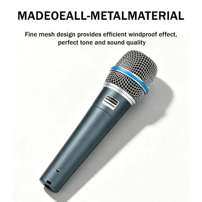 BA Dynamic Heart-Shaped Microphone 57A, Metal Construction, Suitable for Stage Singing, Compatible with Shure Karaoke BBOX
