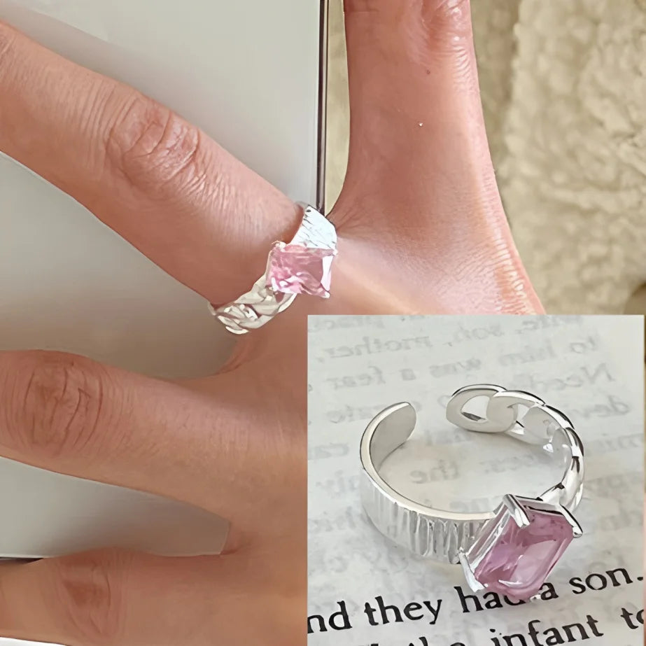 PANJBJ 925 Sterling Silver Lotus Ring For Women Retro TextureJewelry Irregular Creativity Adjustable Jewelry Party Gift Dropship