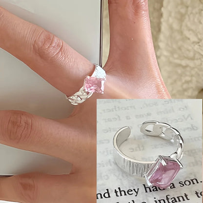 PANJBJ 925 Sterling Silver Lotus Ring For Women Retro TextureJewelry Irregular Creativity Adjustable Jewelry Party Gift Dropship