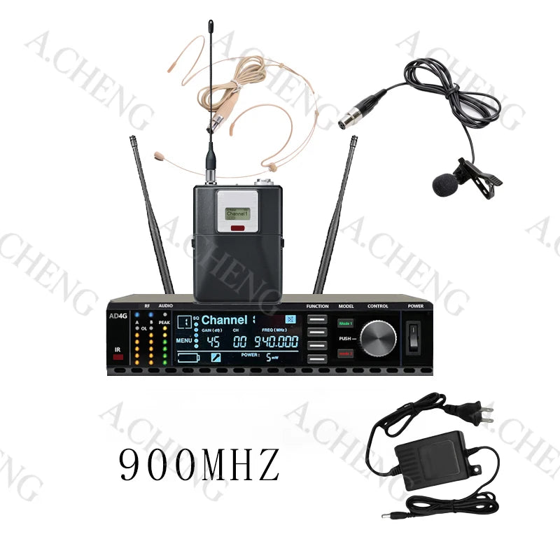 A.CHENG AD4G bodypack head-worn lavalier wireless microphone with UHF long-distance reception and excellent performance